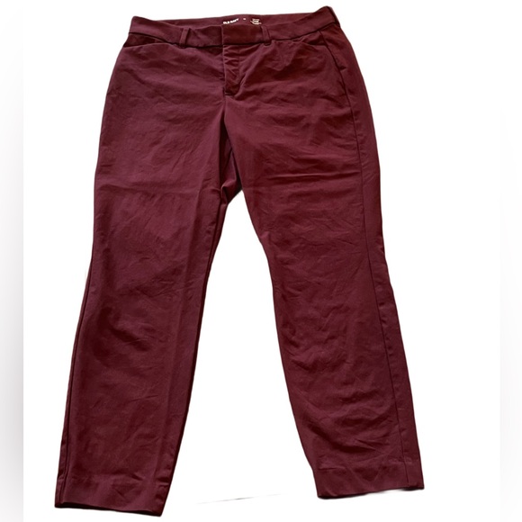 Old Navy Red Wine🍷 Trousers High Rise Pixie Pocket - Picture 1 of 2